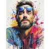 portrait pop art Jeffrey Dean Morgan couleurs vibrantes tableau moderne