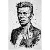 tableau david bowie noir et blanc pop art ink