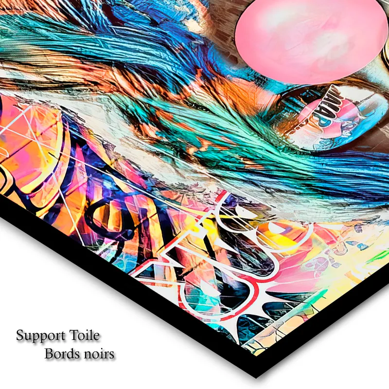 tableau pop art bulle de  chewing gum impression toile HD par LVIP