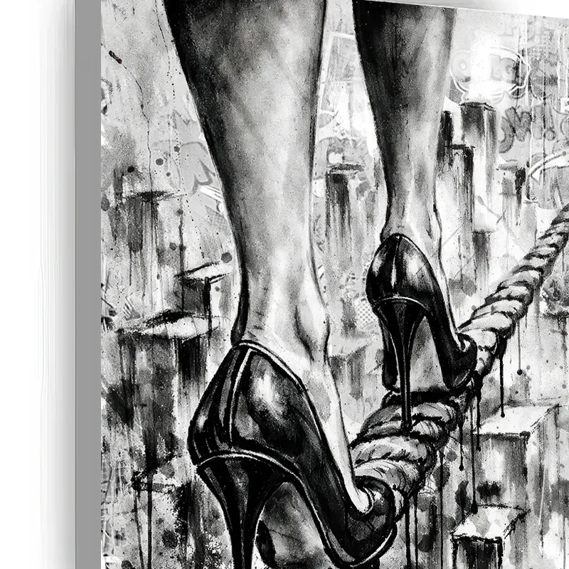tableau graffiti femme talons décoration murale street art impression toile HD