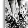 tableau graffiti femme talons décoration murale street art impression toile HD