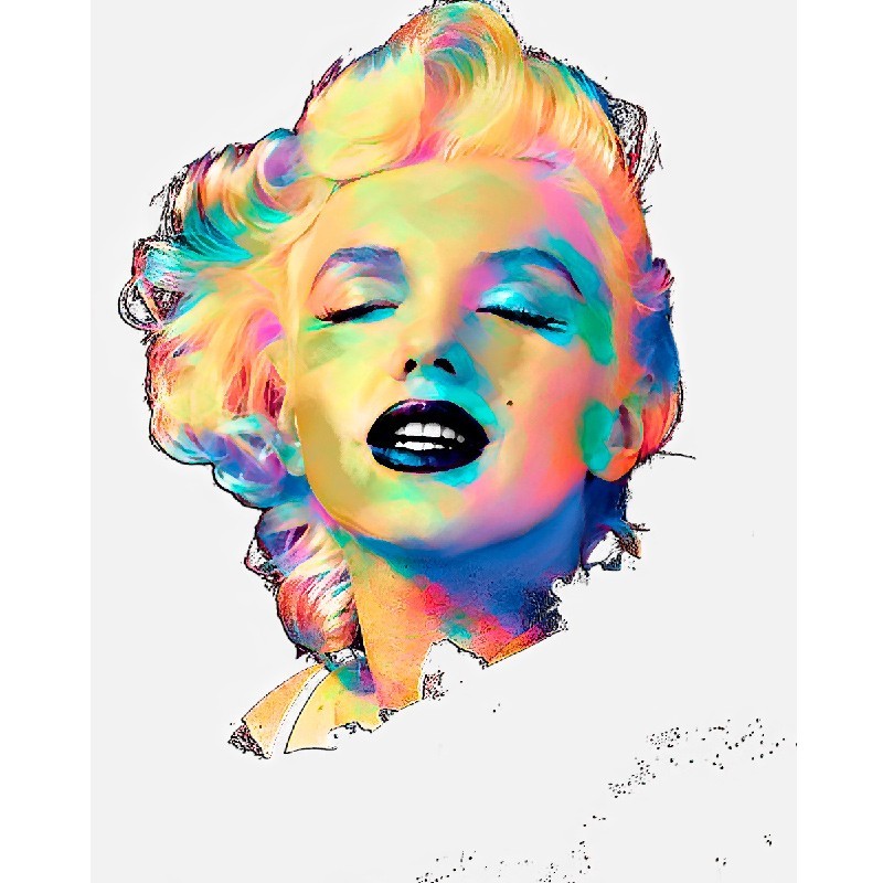 tableau pop art marylin monroe portrait coloré pour déco design