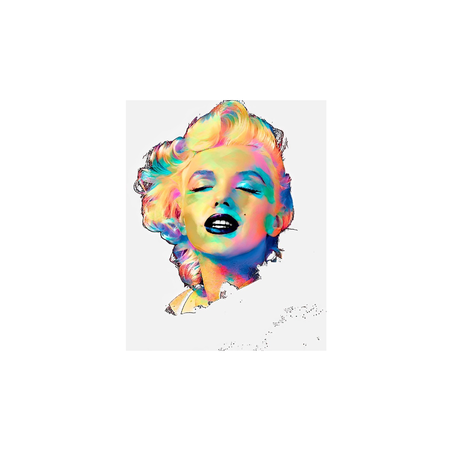 tableau pop art marylin monroe portrait coloré pour déco design