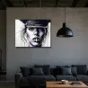 Portrait artistique femme policière cigarette tableau design