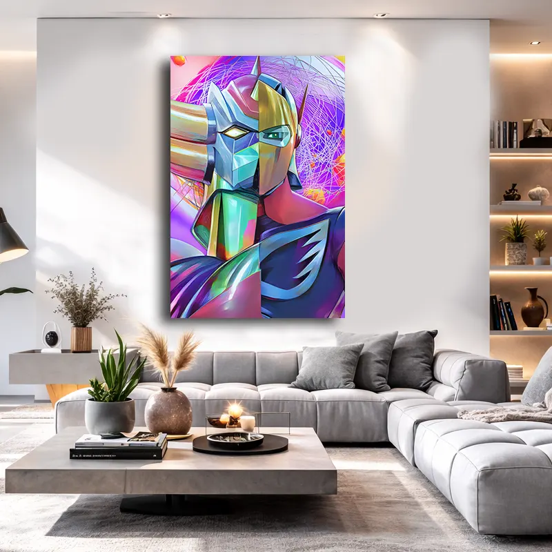 tableau Goldorak abstrait pour salon moderne