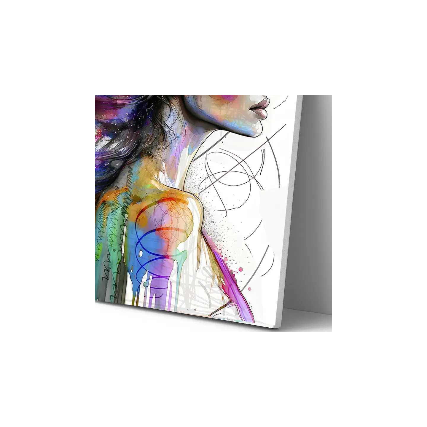 portrait femme pop art splash coloré impression toile