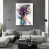 tableau pop art abstrait femme de profil pour salon moderne