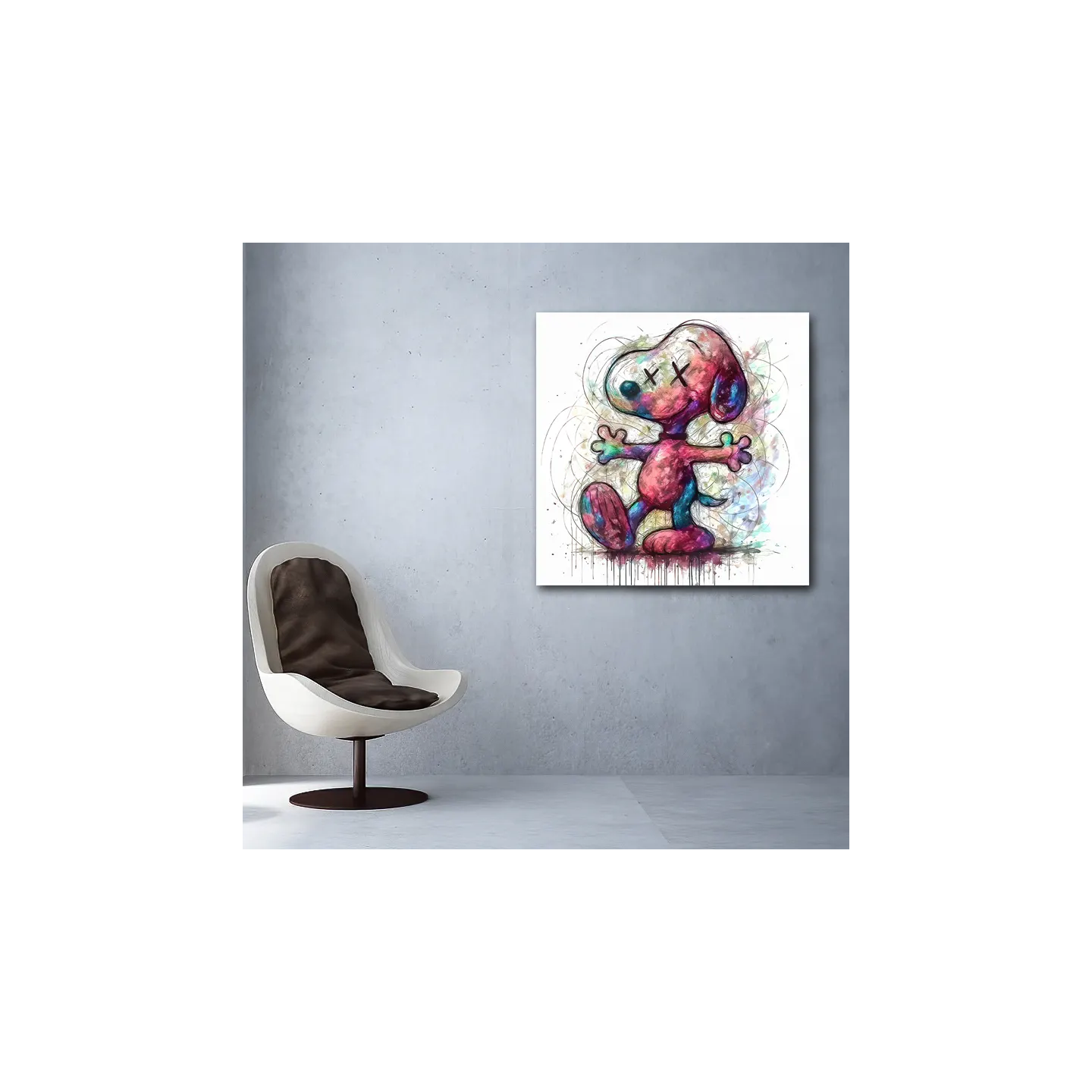 snoopy pop art coloré pour deco design