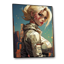 tableau femme futuriste urbain style BD impression panneau