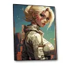 tableau femme futuriste urbain style BD impression panneau