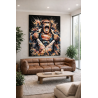 portrait singe street art en super héros pour deco salon cosy