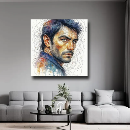 portrait homme style pop art impression toile HD pour salon