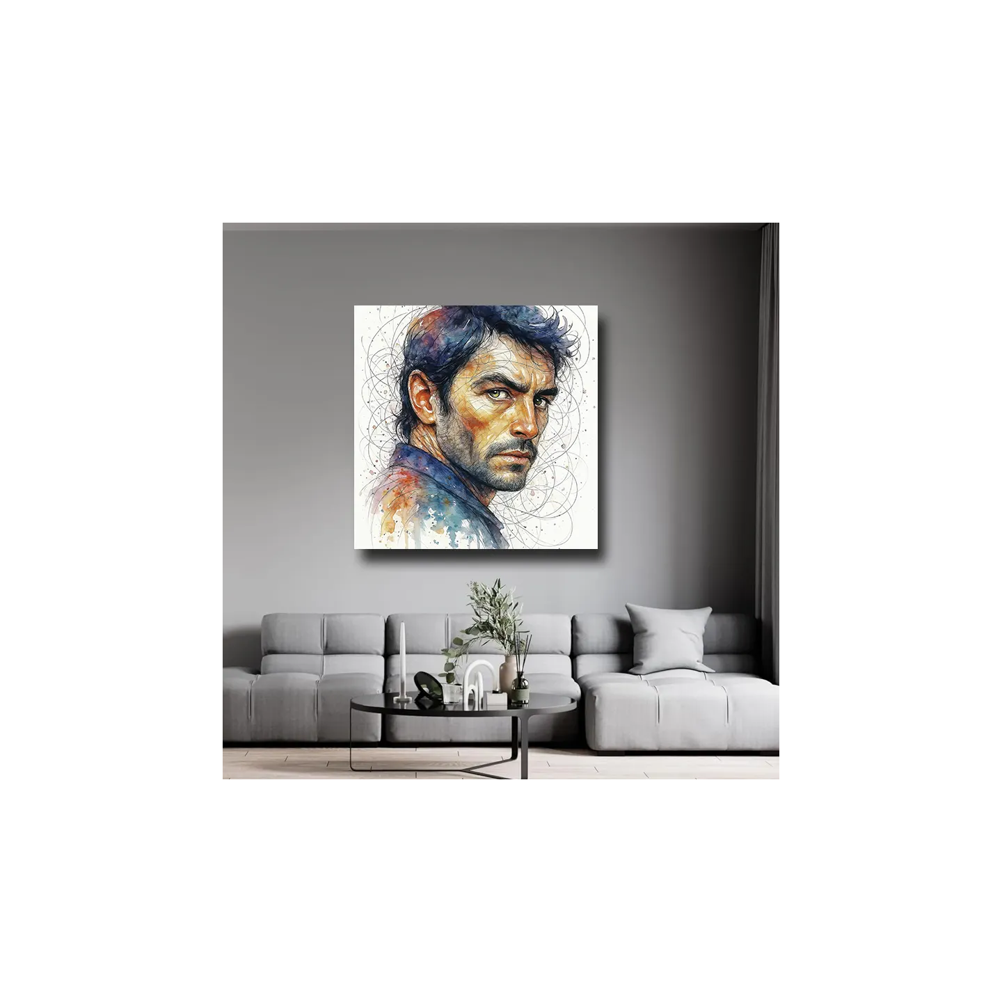 portrait homme style pop art impression toile HD pour salon