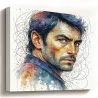portrait homme style aquarelle sur toile HD
