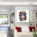tableau femme coloré contemporain salon