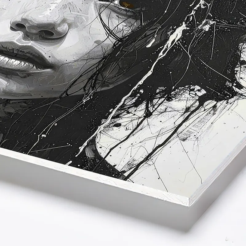 tableau ink art femme asiatique sur panneau