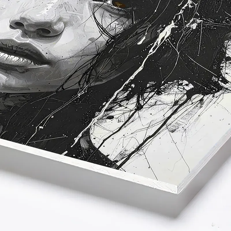 tableau ink art femme asiatique sur panneau