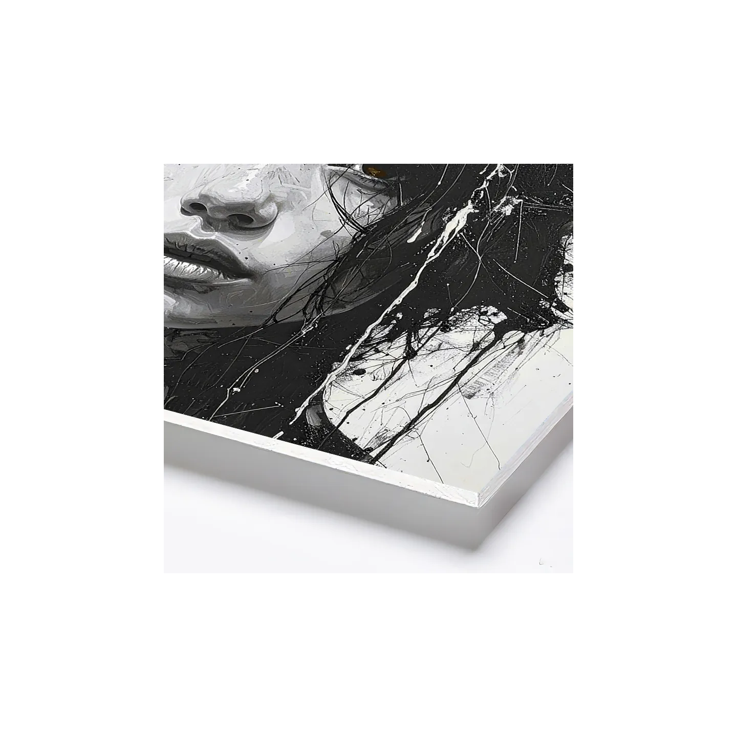 tableau ink art femme asiatique sur panneau