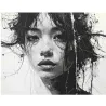 tableau femme japonaise noir blanc par LVIP