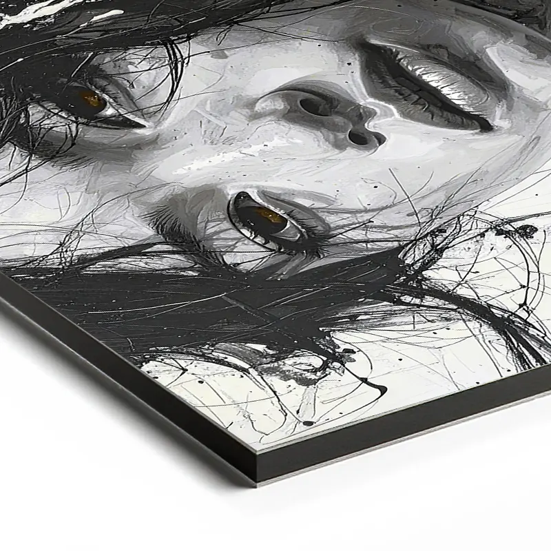 tableau femme japonaise noir blanc sur plexiglas