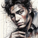 tableau portrait homme moderne élégant par LVIP