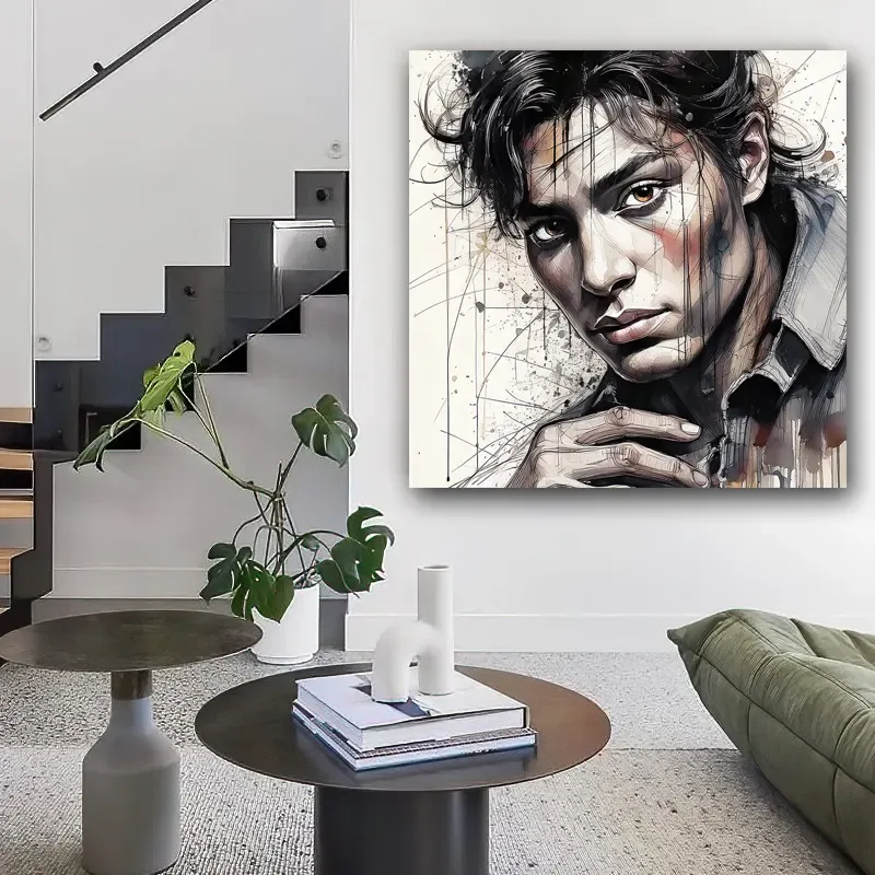 tableau portrait homme tendance décoration pour salon