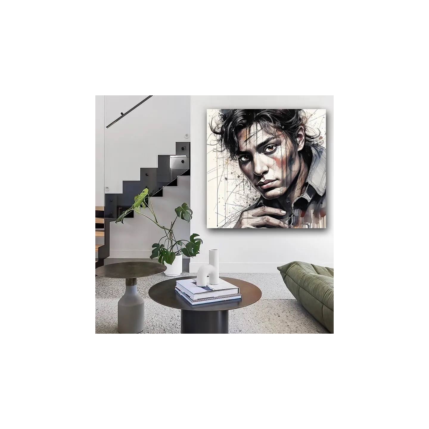 tableau portrait homme tendance décoration pour salon