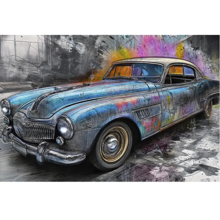 Tableau Pontiac 1951 Street Art – Voiture Vintage Pop Art & Déco Murale Moderne