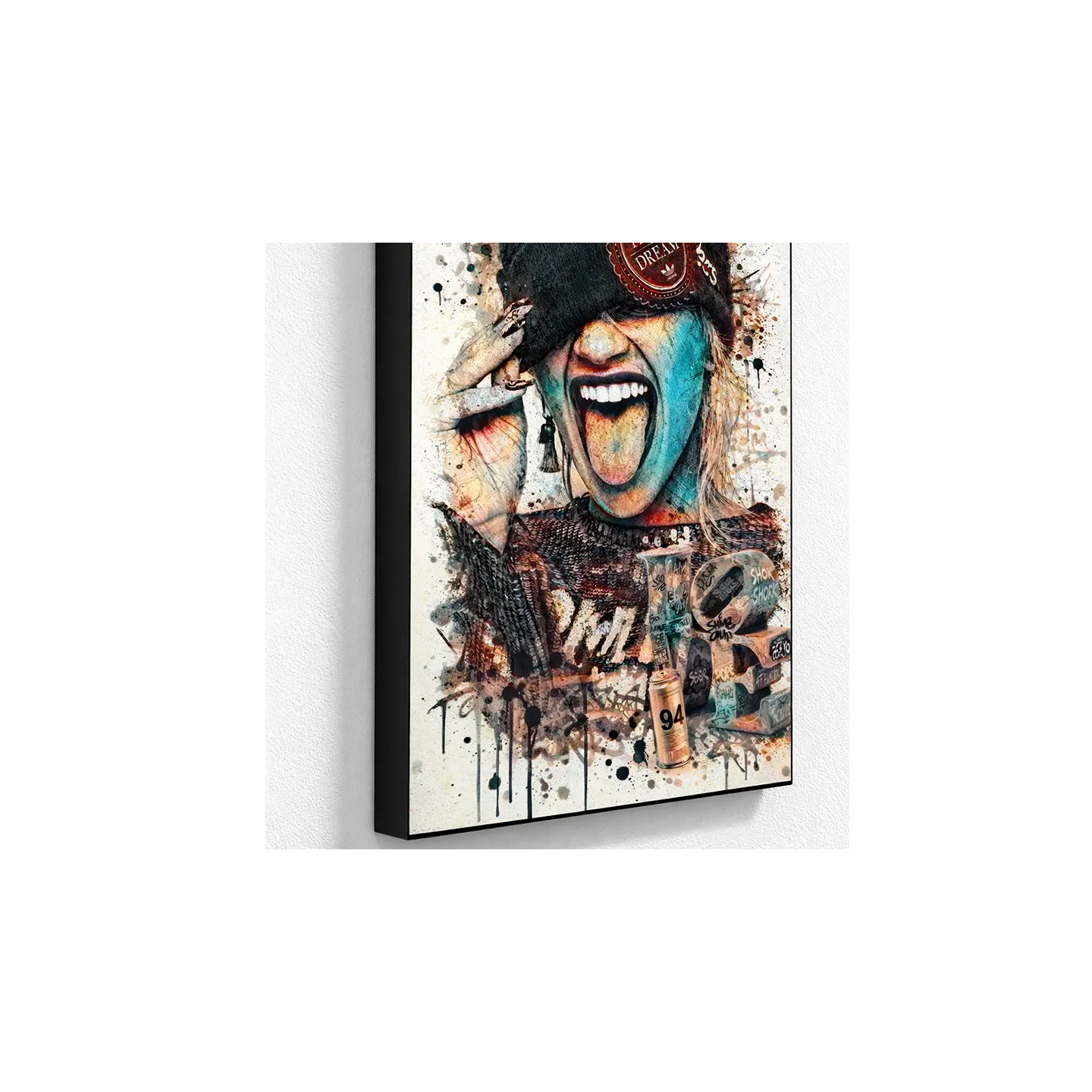 portrait femme style urbain sur toile HD