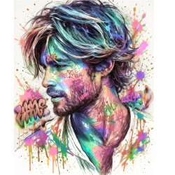 tableau homme street art graffiti par LVIP