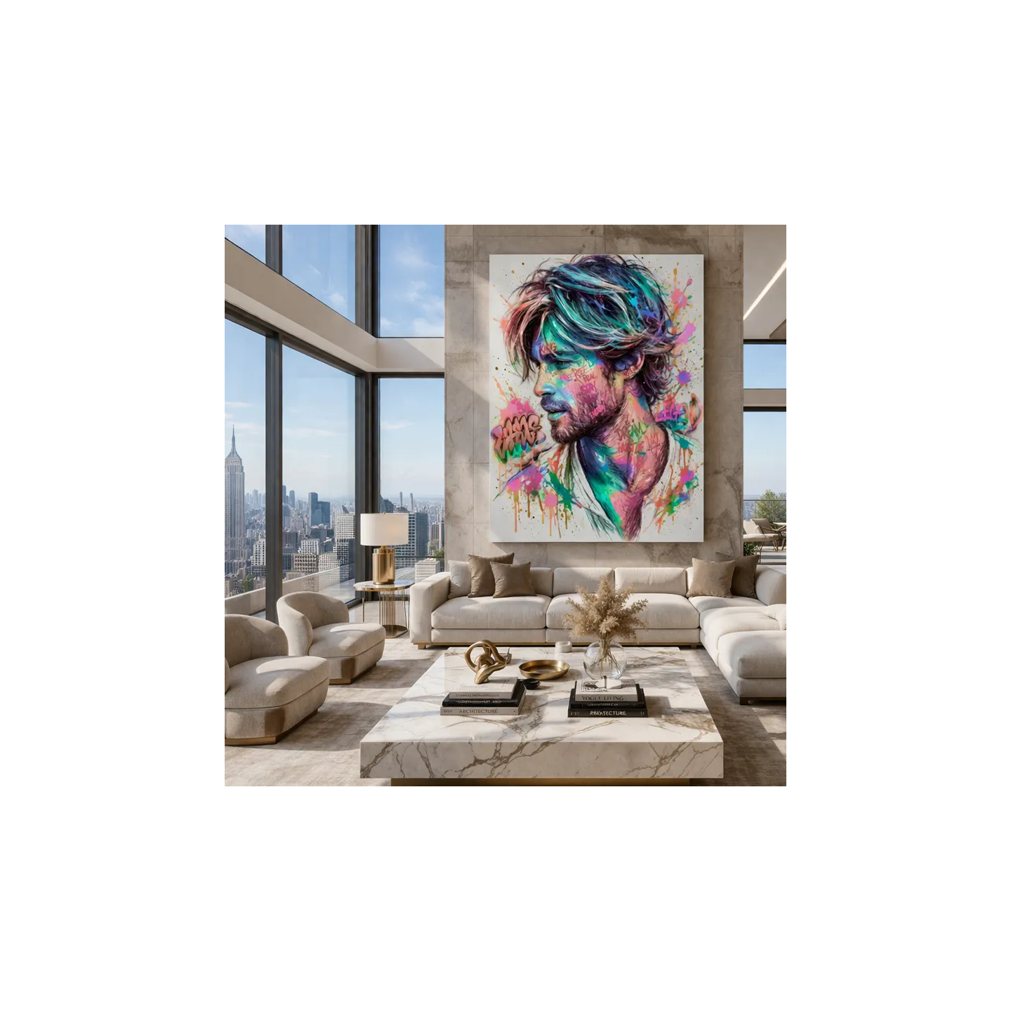 tableau portrait homme urbain coloré