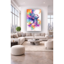 Tableau Femme Abstrait Arc-en-Ciel – Art Moderne Coloré Déco Murale