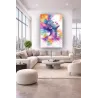 Tableau Femme Abstrait Arc-en-Ciel – Art Moderne Coloré Déco Murale