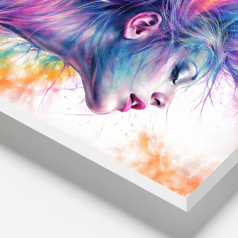 Tableau Femme Abstrait Arc-en-Ciel – Art Moderne Coloré Déco Murale