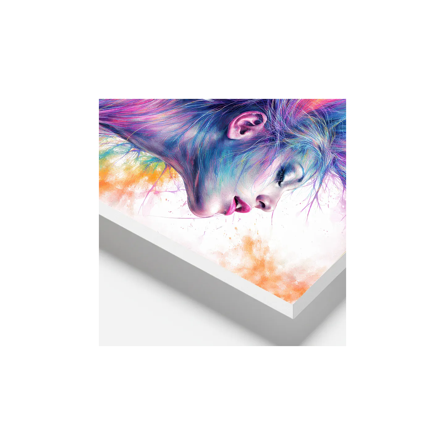 Tableau Femme Abstrait Arc-en-Ciel – Art Moderne Coloré Déco Murale