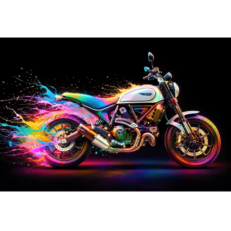 tableau Ducati pop art moto colorée moderne par LVIP