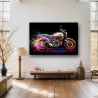 tableau moto design street art multicolore pour salle d'entrée