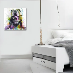 portrait chien pop art bouledogue rigolo