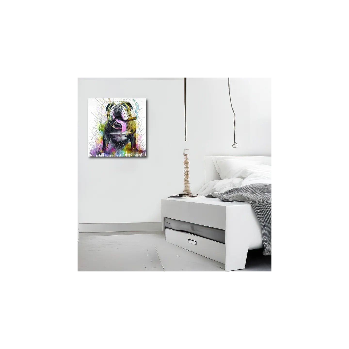 portrait chien pop art bouledogue rigolo