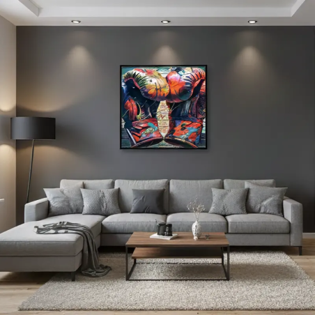 tableau gants de boxe street art pour salon