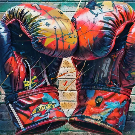 Tableau gants de boxes street art pour déco design par LVIP