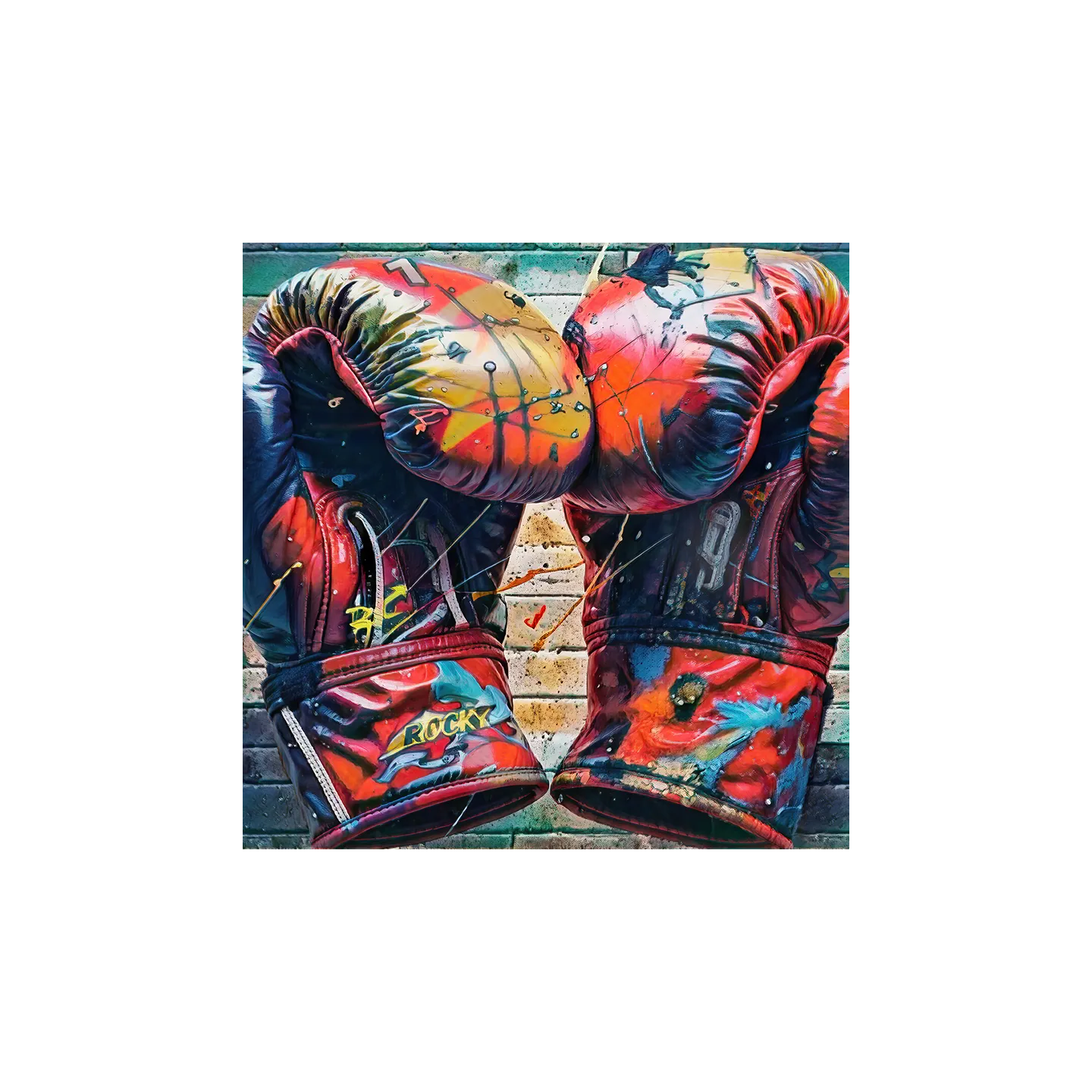 Tableau gants de boxes street art pour déco design par LVIP