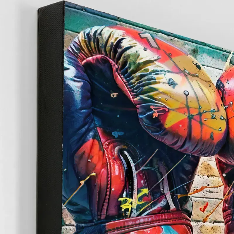 tableau gants boxe rouge design sur toile HD