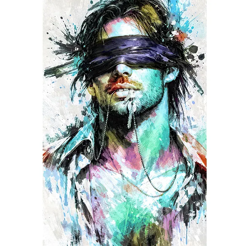 tableau homme bandeau street art par LVIP