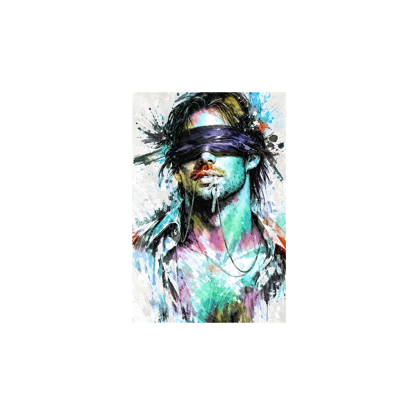 tableau homme bandeau street art par LVIP