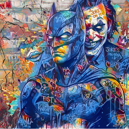 tableau batman Vs joker street art