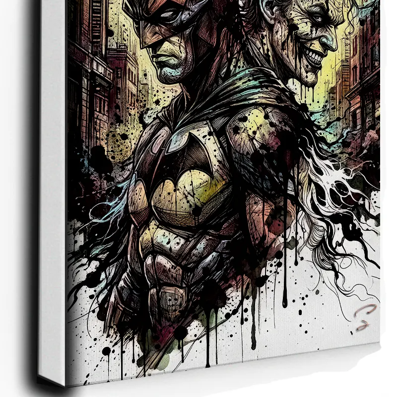 batman vs joker street art toile hd