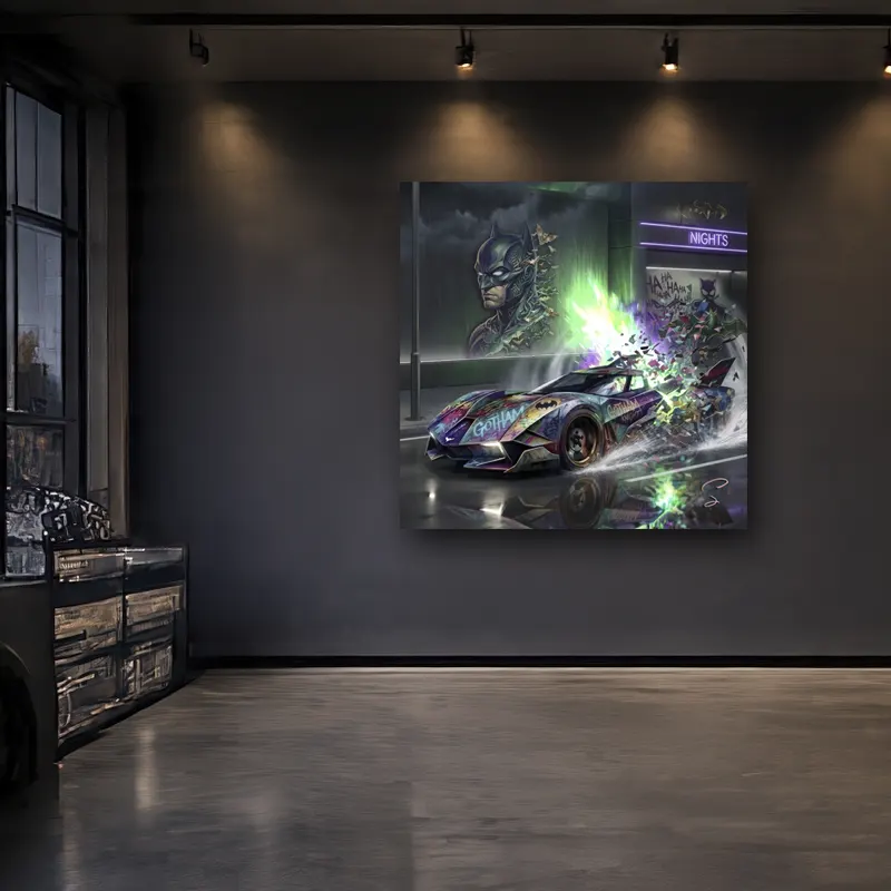 tableau batmobile pour deco murale fun