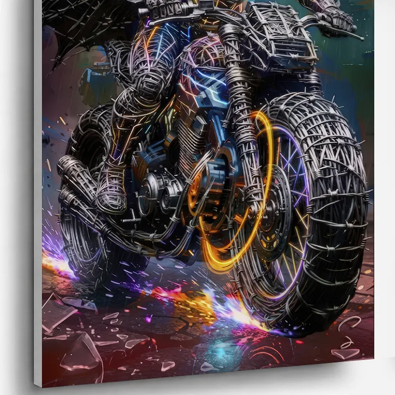 Tableau Batpod Batman Pop Art Street Art – Gotham City Break Premium by LVIP