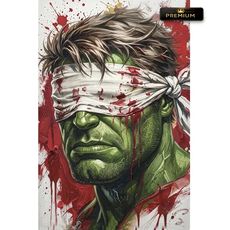 Tableau Hulk Pop Art Premium portrait street art vert bandeau LVIP